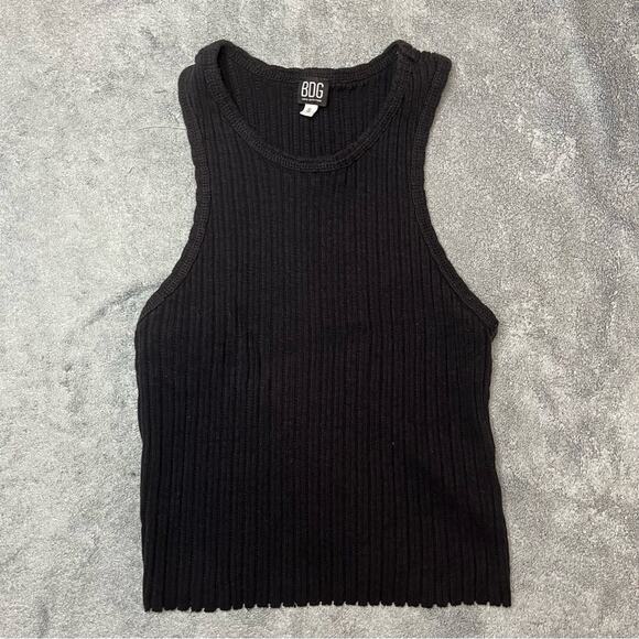 BDG Urban Outfitters Black Ribbed Casual Basic Emo Sleeveless TankTop Size Small - Picture 3 of 6